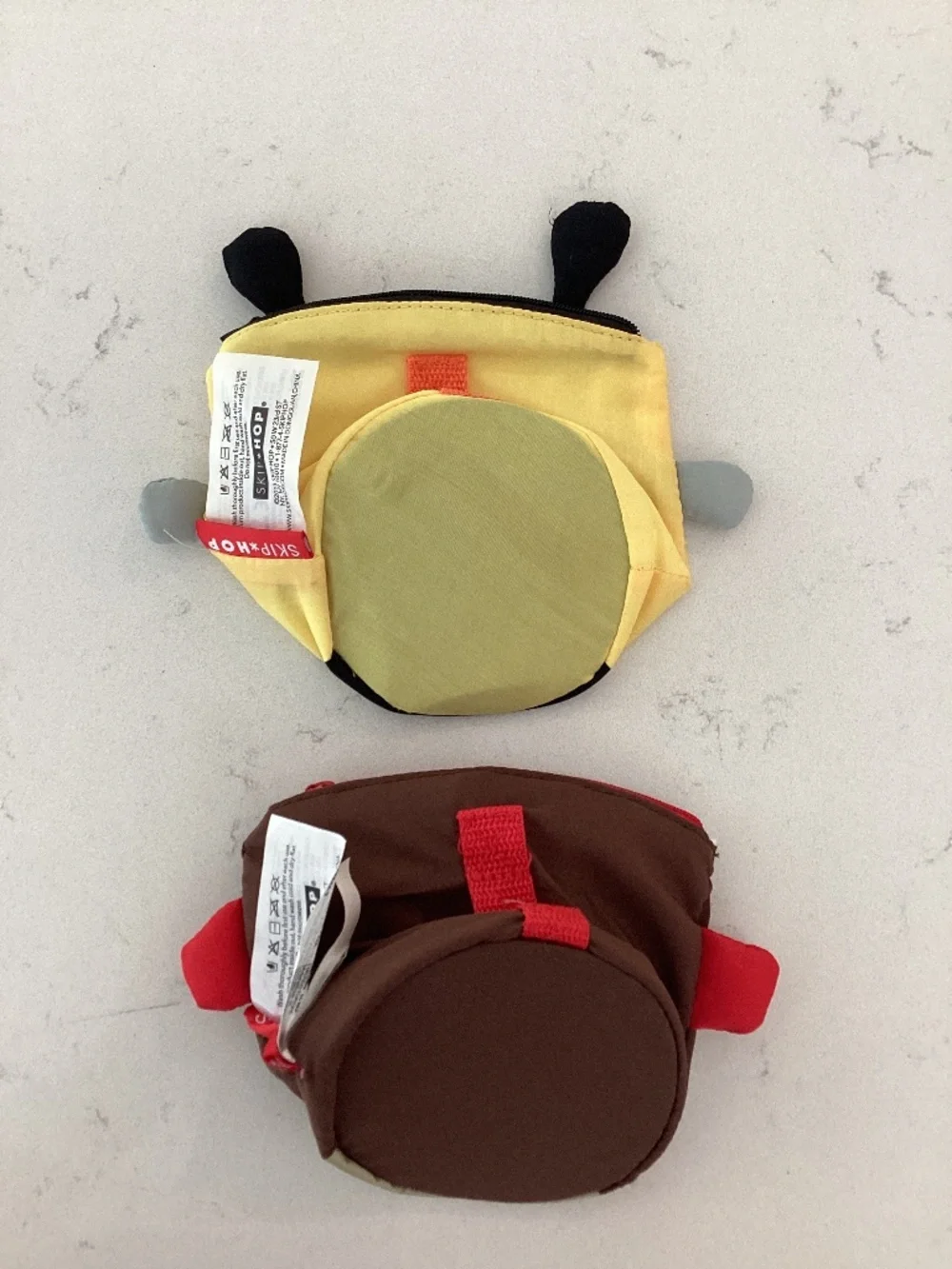 Set of 2 Skip Hop Zoo Reusable Snack Bags Brown and Yellow NEW